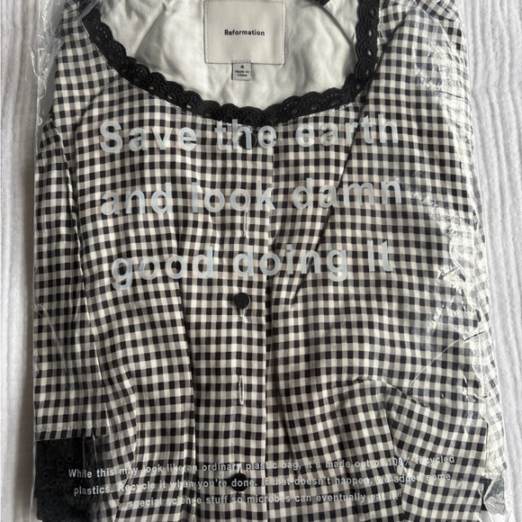 NEW Reformation Valetta Two Piece Matching Skirt Set Remy Check Gingham | US 4 - Picture 7 of 15